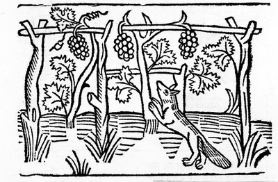 The Fox and the Raisins, illustration from Caxton